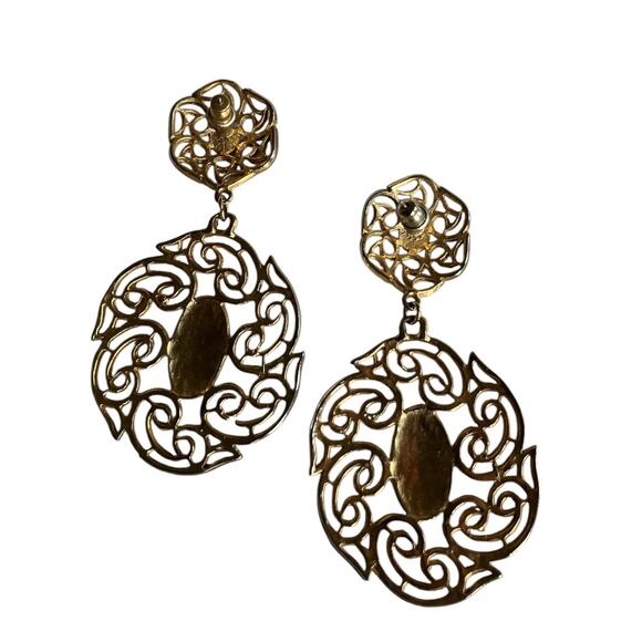 GOLD 90S DROP EARRINGS - Picture 3 of 4